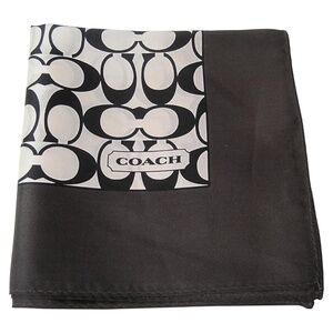 COACH SIGNATURE C SILK SCARF 27” SQUARE BLACK/WHITE RETIRED HTF